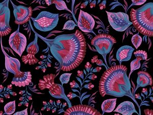 Preview wallpaper flowers, patterns, bright, leaves