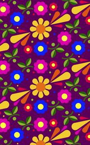 Preview wallpaper flowers, patterns, multicolored, vector