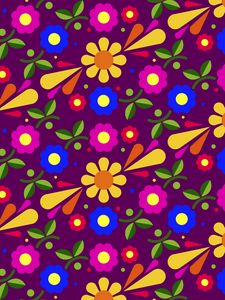Preview wallpaper flowers, patterns, multicolored, vector