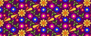 Preview wallpaper flowers, patterns, multicolored, vector