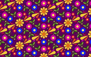Preview wallpaper flowers, patterns, multicolored, vector
