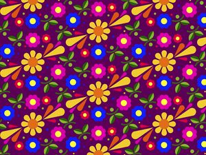 Preview wallpaper flowers, patterns, multicolored, vector