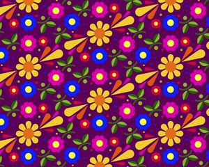 Preview wallpaper flowers, patterns, multicolored, vector