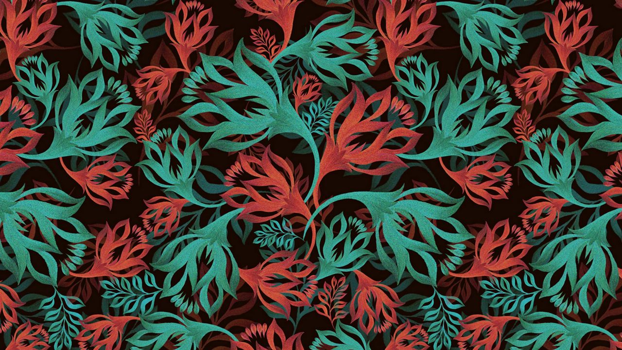 Wallpaper flowers, patterns, ornament, pattern