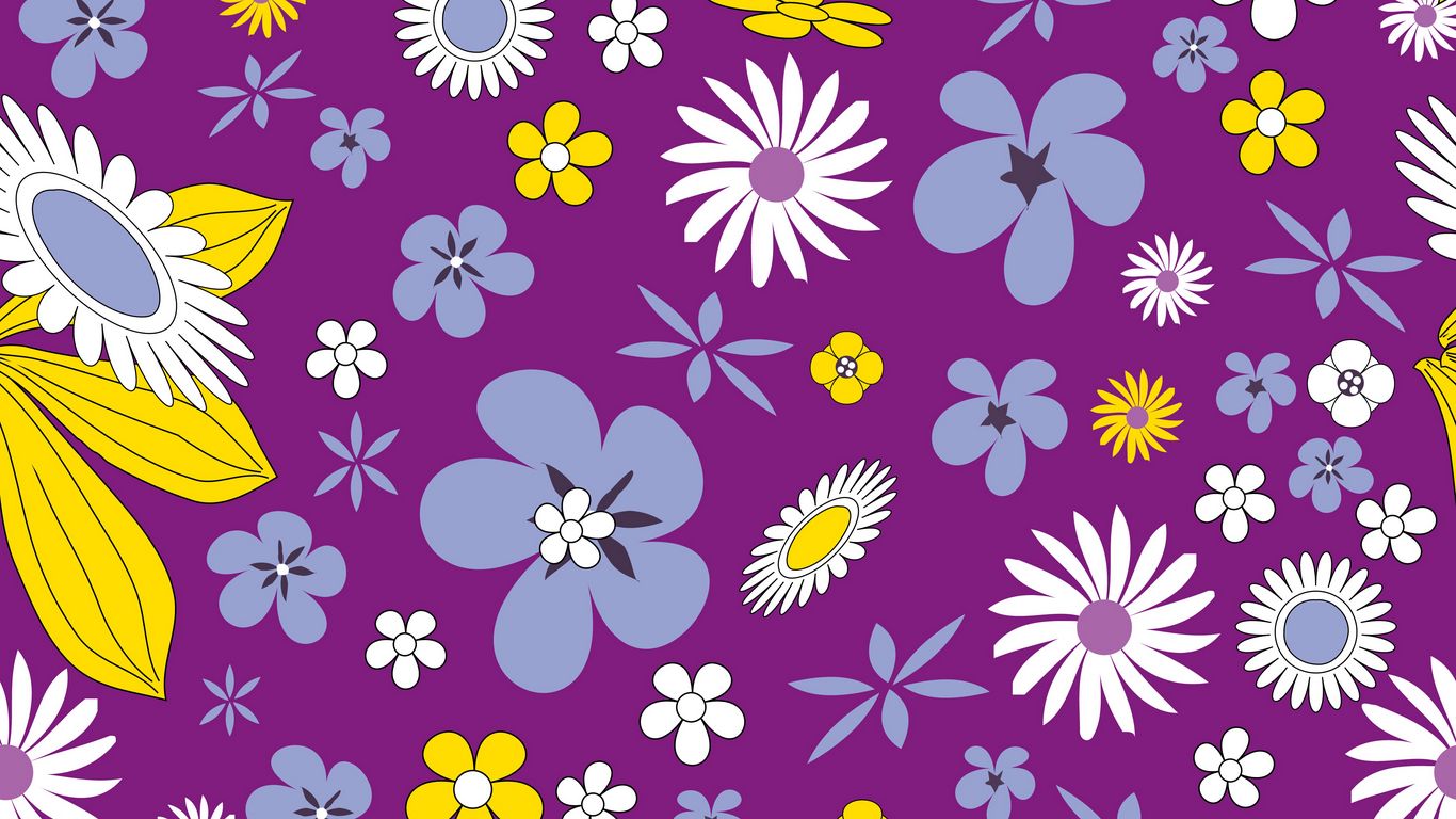 Download wallpaper 1366x768 flowers, patterns, texture, summer tablet ...