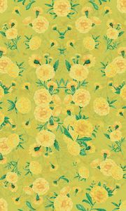 Preview wallpaper flowers, patterns, yellow, texture