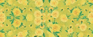 Preview wallpaper flowers, patterns, yellow, texture