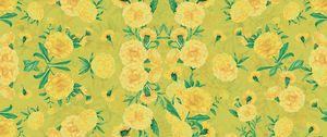 Preview wallpaper flowers, patterns, yellow, texture
