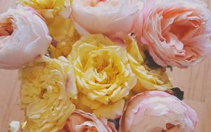 Preview wallpaper flowers, petals, bouquet, light