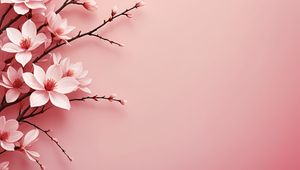 Preview wallpaper flowers, petals, branches, pink