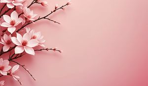 Preview wallpaper flowers, petals, branches, pink