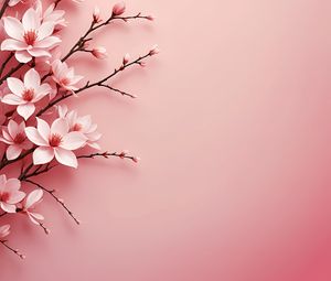 Preview wallpaper flowers, petals, branches, pink