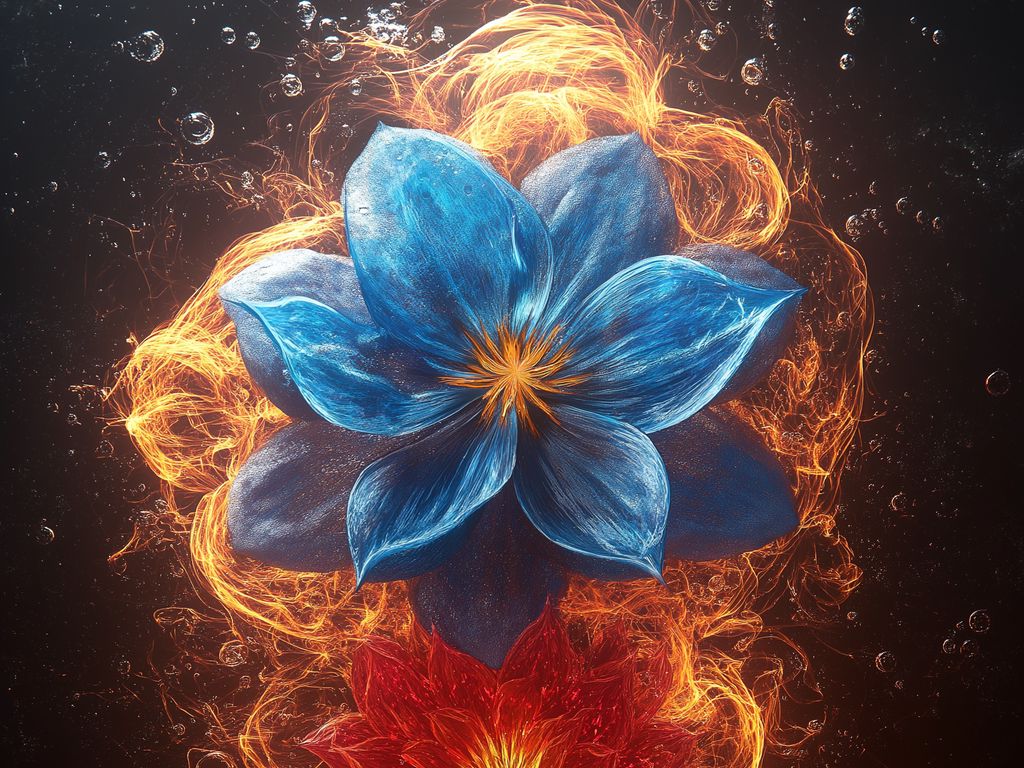 1024x768 Wallpaper flowers, petals, fire, flame