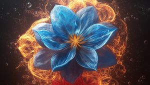 Preview wallpaper flowers, petals, fire, flame