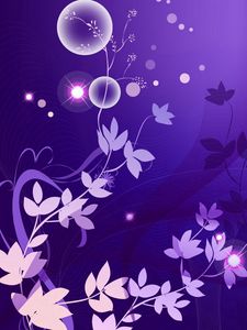 Preview wallpaper flowers, plants, lines, dots, bright