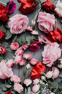 Preview wallpaper flowers, roses, composition, red, pink