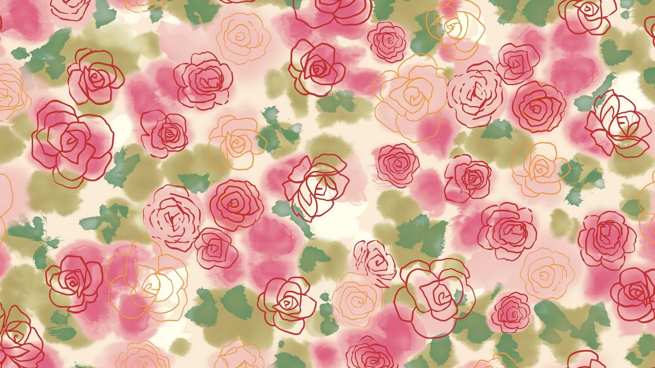 Wallpaper flowers, roses, drawing, light