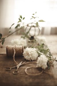 Preview wallpaper flowers, scissors, rope, floristry, aesthetics