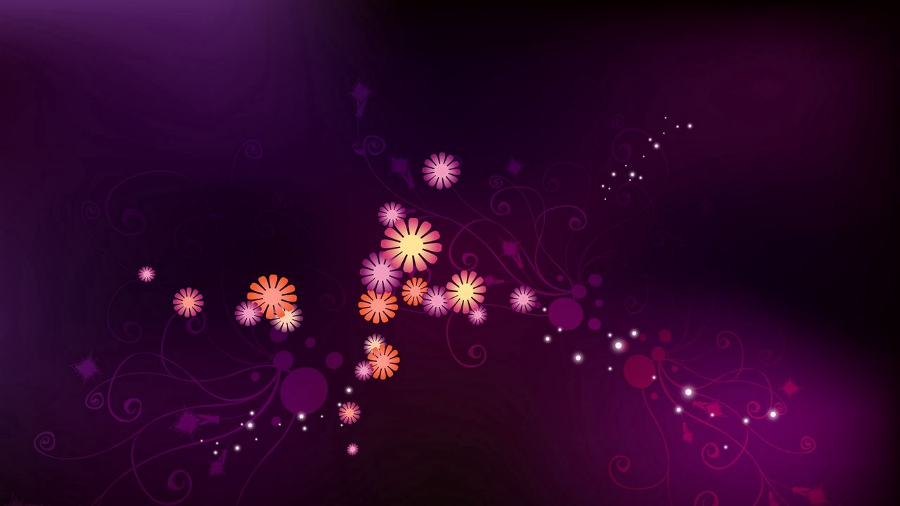 Wallpaper flowers, spots, white, black, purple