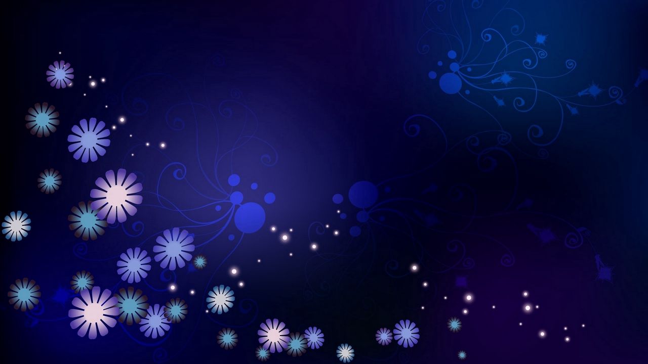 Wallpaper flowers, stars, dots, circles, light, color, background