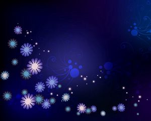 Preview wallpaper flowers, stars, dots, circles, light, color, background