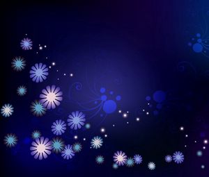 Preview wallpaper flowers, stars, dots, circles, light, color, background
