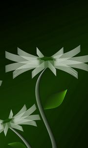 Preview wallpaper flowers, stems, line, green