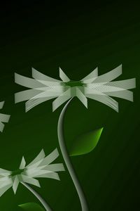 Preview wallpaper flowers, stems, line, green