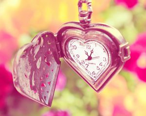 Preview wallpaper flowers, summer, watch, chain, heart