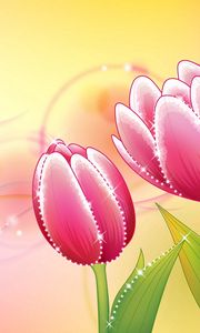 Preview wallpaper flowers, tulip, background, shiny