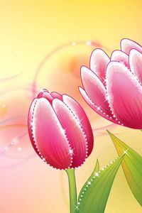 Preview wallpaper flowers, tulip, background, shiny