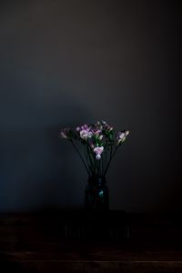 Preview wallpaper flowers, vase, dark, bouquet