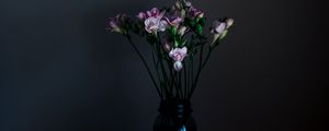 Preview wallpaper flowers, vase, dark, bouquet