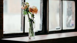 Preview wallpaper flowers, vase, window, bouquet