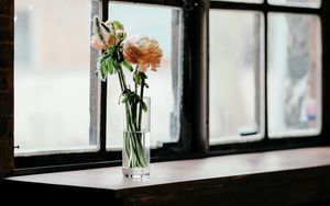 Preview wallpaper flowers, vase, window, bouquet