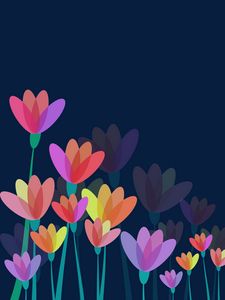 Preview wallpaper flowers, vector, colorful