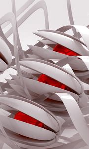 Preview wallpaper flowers, white, red, smooth, sharp