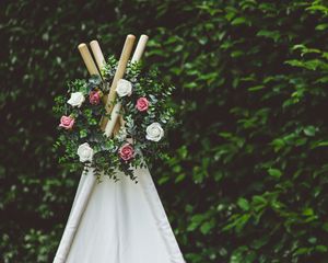 Preview wallpaper flowers, wreath, leaves