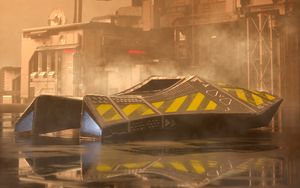 Preview wallpaper flying saucer, base, sci-fi, art, future