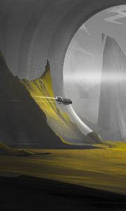 Preview wallpaper flying ship, portal, fantasy, art