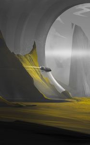 Preview wallpaper flying ship, portal, fantasy, art