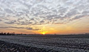 Preview wallpaper fog, field, sky, frost, hdr