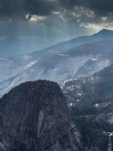 Preview wallpaper fog, light, sky, mountains