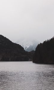 Preview wallpaper fog, mountain, river, forest