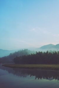 Preview wallpaper fog, river, morning