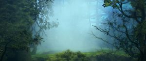 Preview wallpaper fog, trees, art, forest, branches