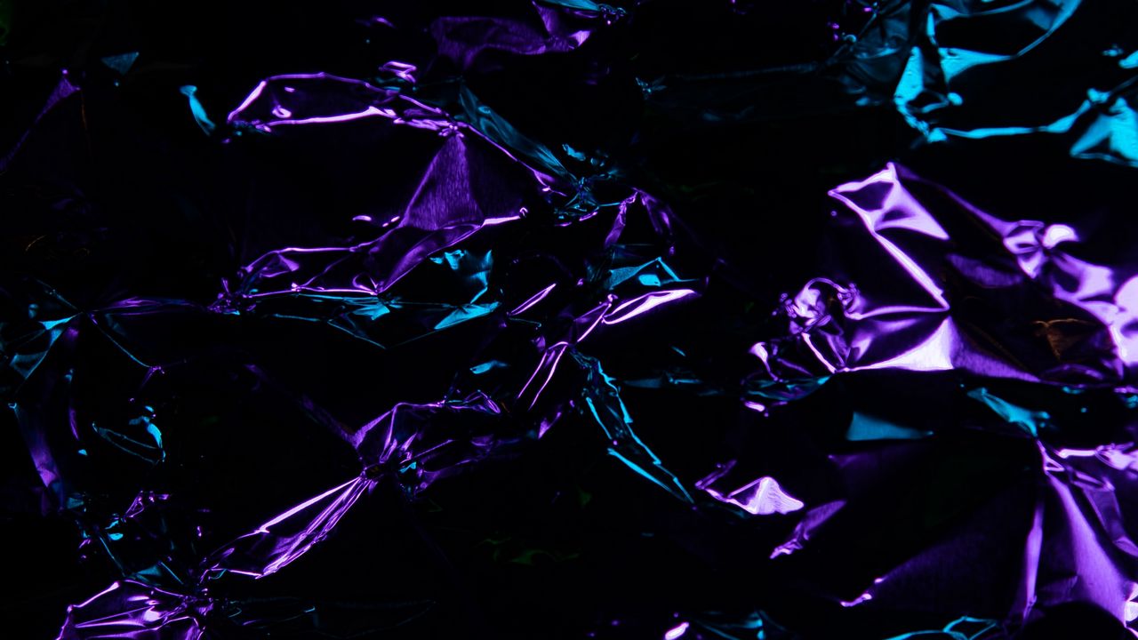 Wallpaper foil, glare, folds, abstraction, purple