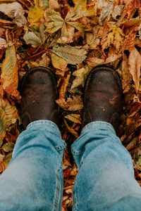 Preview wallpaper foliage, feet, autumn, fallen