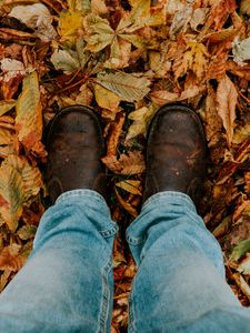 Preview wallpaper foliage, feet, autumn, fallen