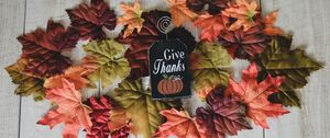 Preview wallpaper foliage, halloween, autumn, inscription